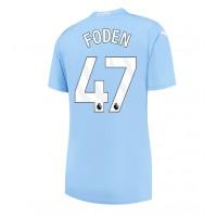 Manchester City Phil Foden #47 Replica Home Shirt Ladies 2023-24 Short Sleeve